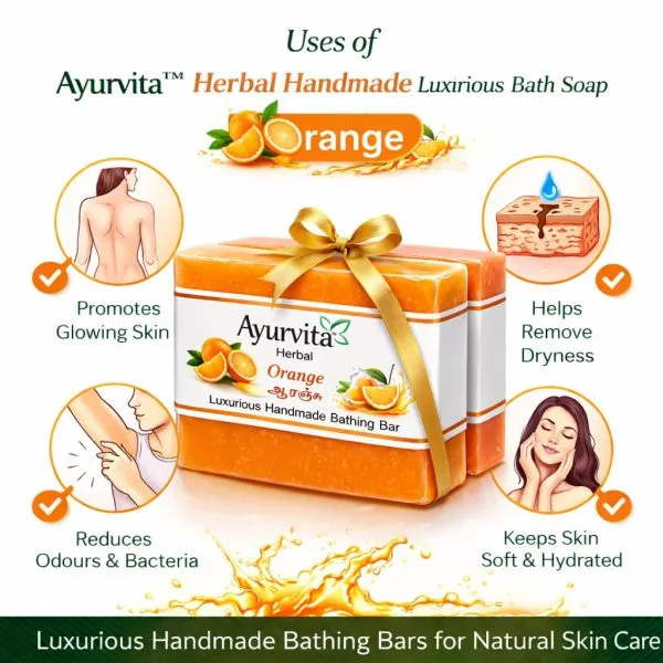 Ayurvita Herbal Handmade Luxurious Bath Soap, Orange