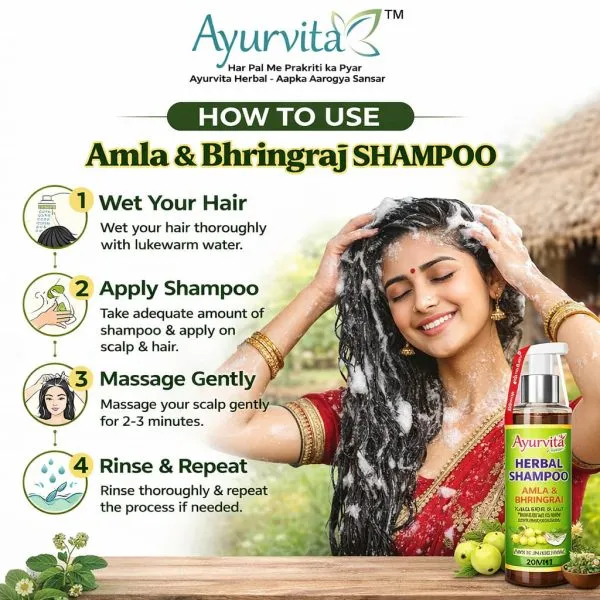 Ayurvita Herbal Amla & Bhringraj Shampoo